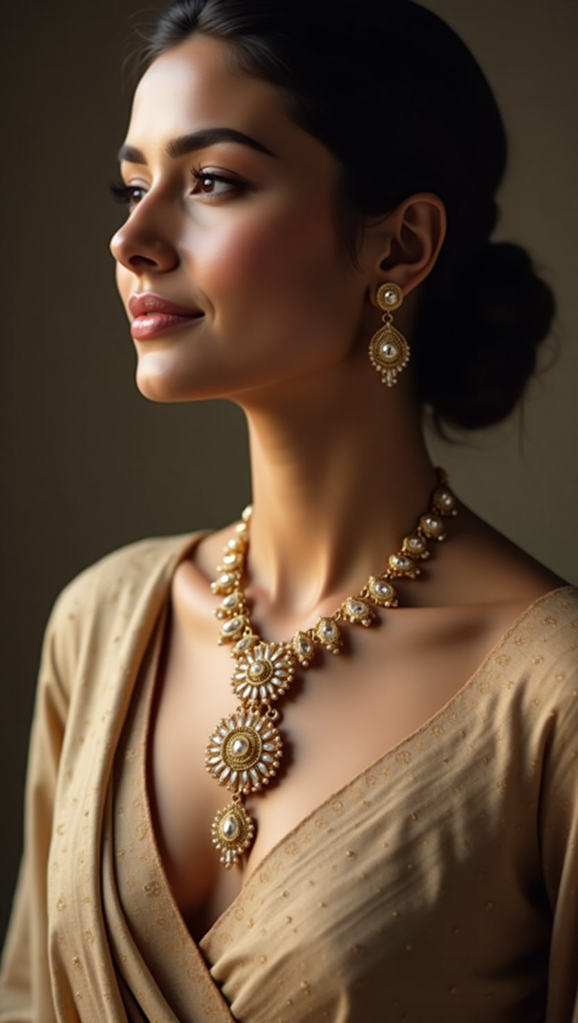 Muscari Classic Dual-Tone Pendant Set – Golden & Silver Elegance