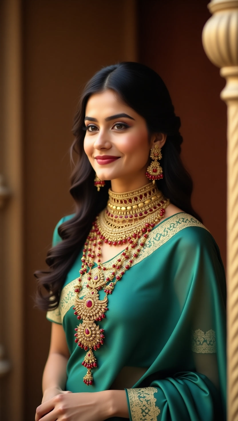 Muscari Royal Multicolor Long Haar Necklace Set