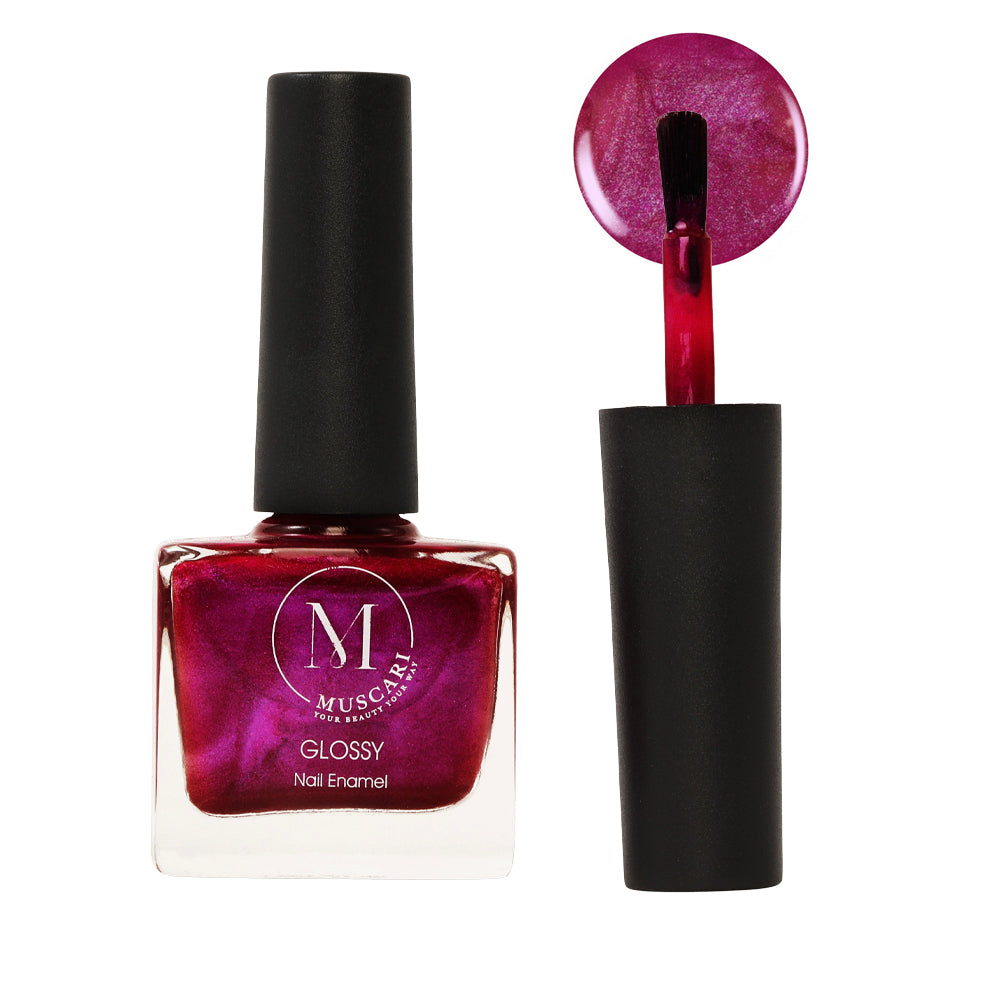Muscari Premium Nail Paint and Polish for All | Glossy Finish, Quick-Dry & Chip Resistant | Gel Nail Paint |10 ML (Plum Glow-45)