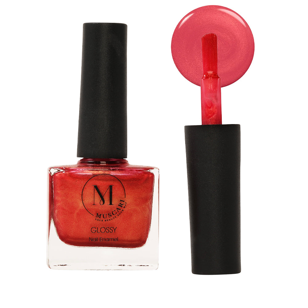 Muscari Premium Nail Paint and Polish for All | Glossy Finish, Quick-Dry & Chip Resistant | Gel Nail Paint |10 ML (Rosy Twilight-44)