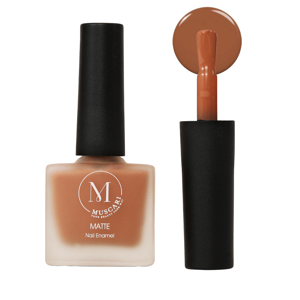 Muscari Premium Nail Paint and Polish for All | Matte Finish, Quick-Dry & Chip Resistant | Gel Nail Paint |10 ML (Velvet Mocha-27)