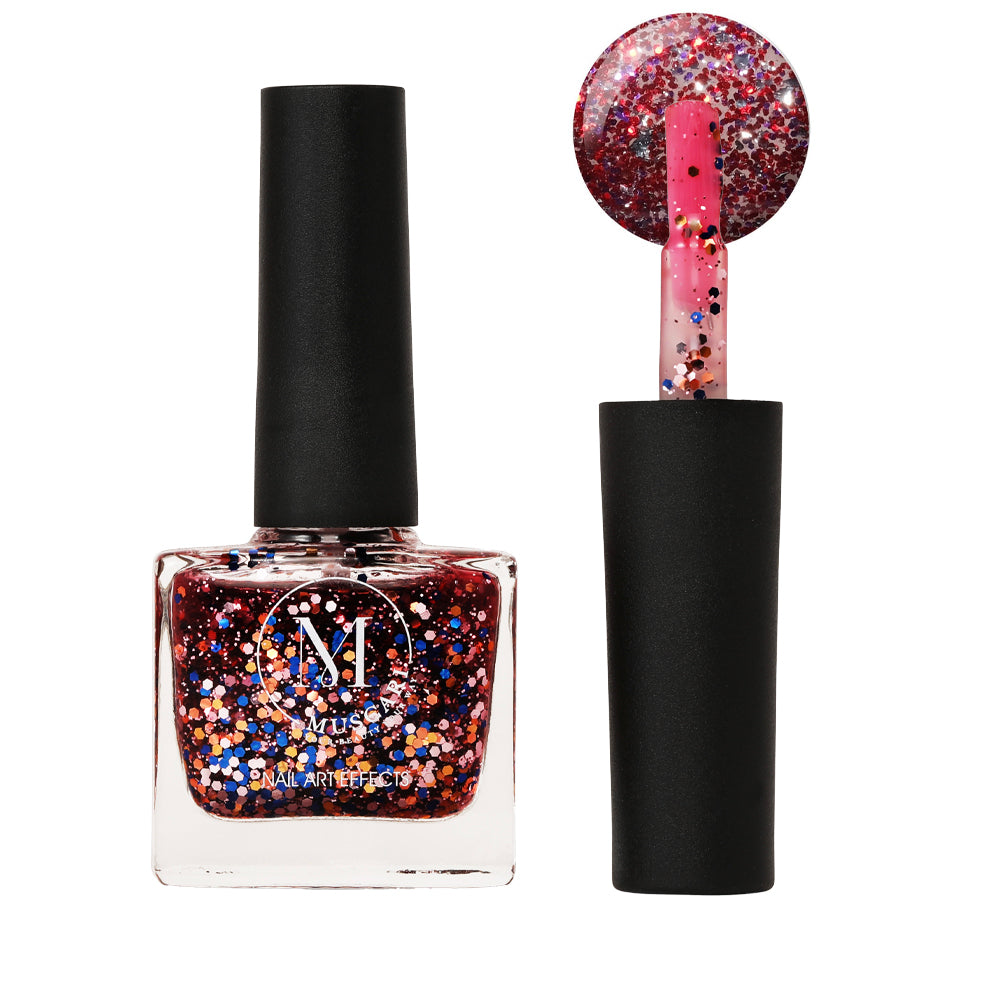 Muscari Premium Nail Paint and Polish for All | Nail Art Effect, Quick-Dry & Chip Resistant | Gel Nail Paint |10 ML (Rosy Sparkle-26)