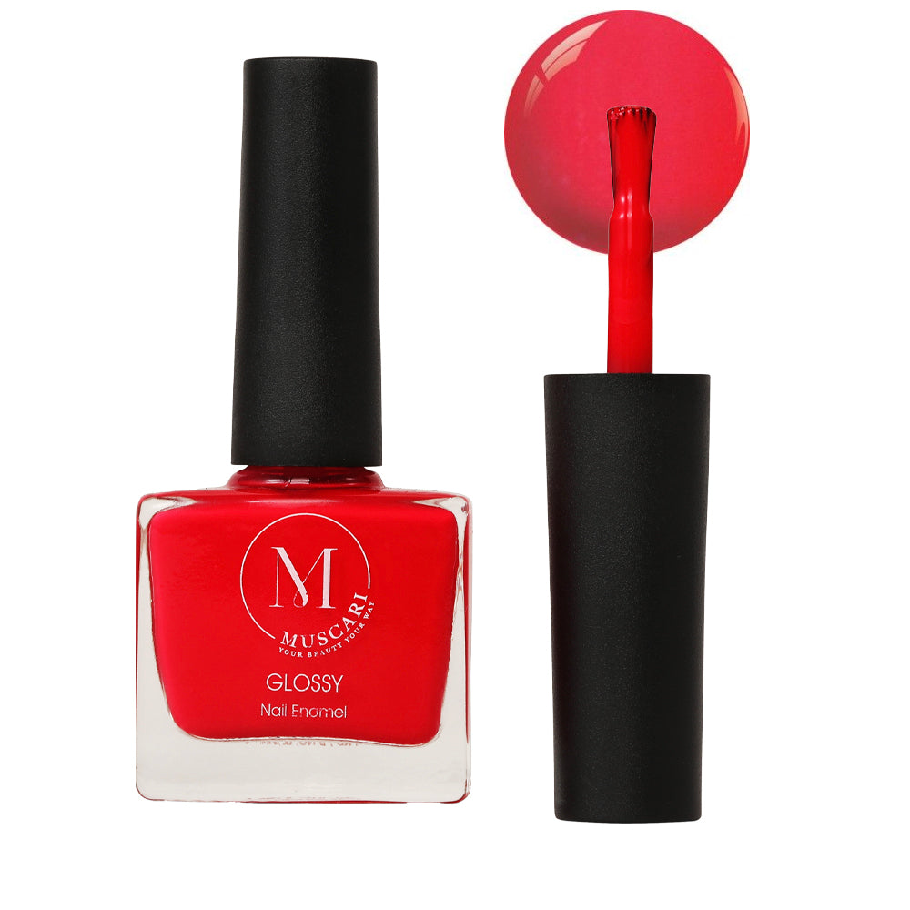 Muscari Premium Nail Paint and Polish for All | Glossy, Quick-Dry & Chip Resistant | Gel Nail Paint |10 ML (Hot Pink Pout-16)