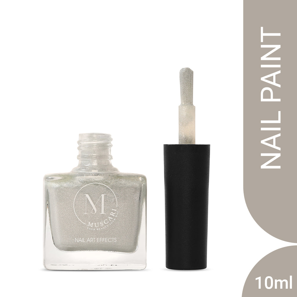 Muscari Premium Nail Paint and Polish for All | Nail Art Effect, Quick-Dry & Chip Resistant | Gel Nail Paint |10 ML (Ghostly Gray-58)