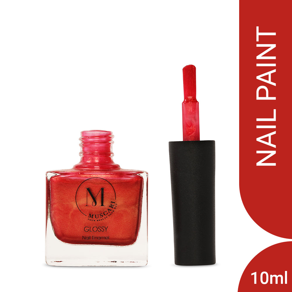 Muscari Premium Nail Paint and Polish for All | Glossy Finish, Quick-Dry & Chip Resistant | Gel Nail Paint |10 ML (Rosy Twilight-44)