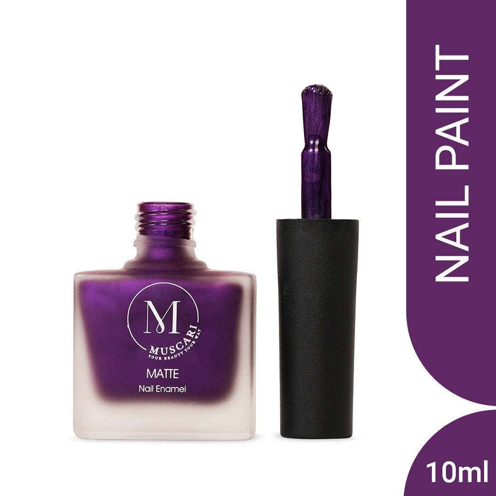 Muscari Premium Nail Paint and Polish for All | Matte Finish, Quick-Dry & Chip Resistant | Gel Nail Paint |10 ML (Indigo Infusion Pout-35)