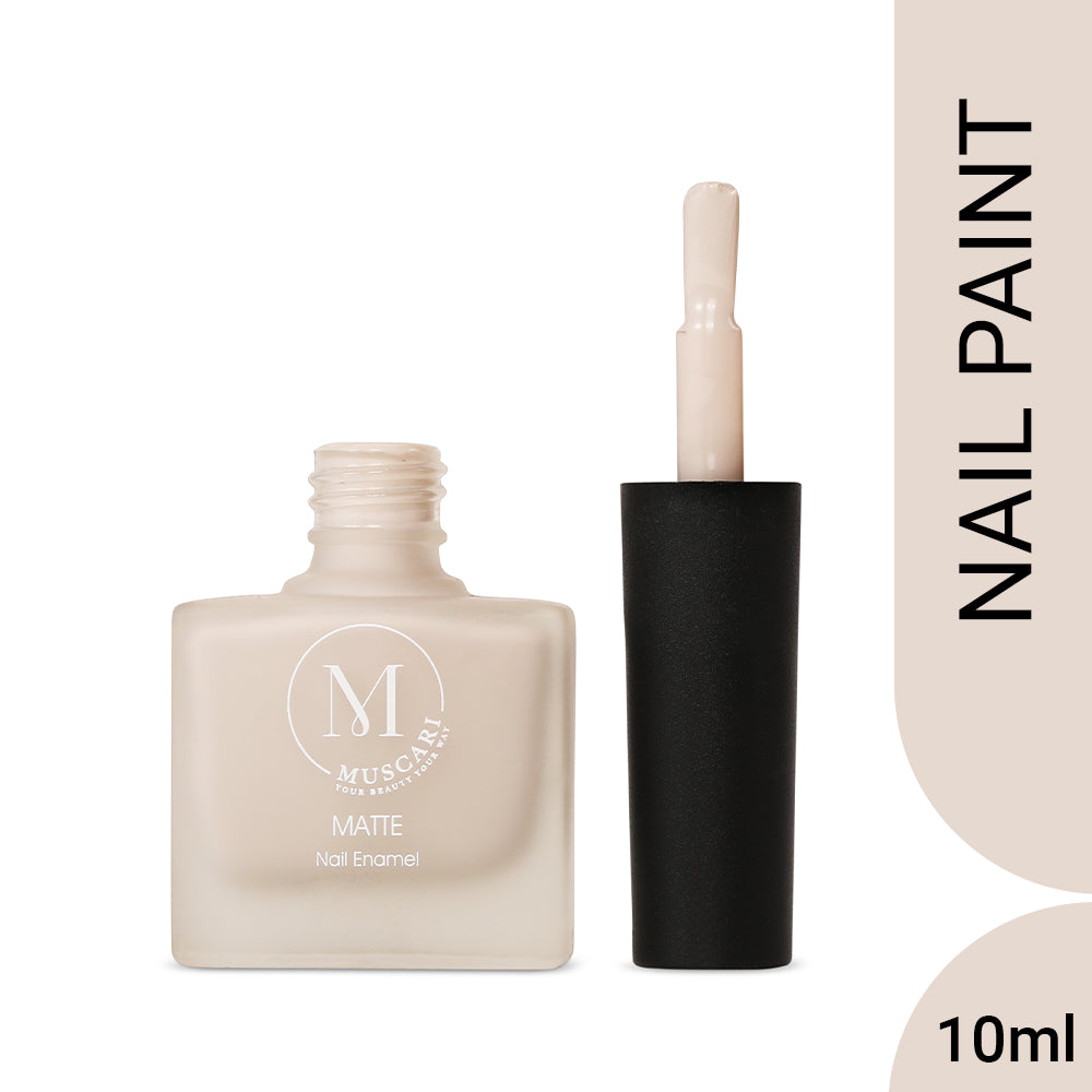Muscari Premium Nail-Paint and Polish for All | Matte Finish, Quick-Dry & Chip Resistant | Gel Nail Paint |10 ML (Silver Linings-32)