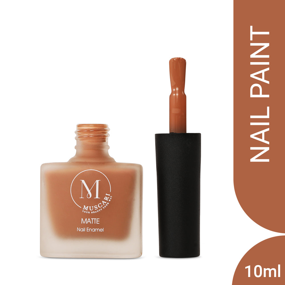 Muscari Premium Nail Paint and Polish for All | Matte Finish, Quick-Dry & Chip Resistant | Gel Nail Paint |10 ML (Velvet Mocha-27)