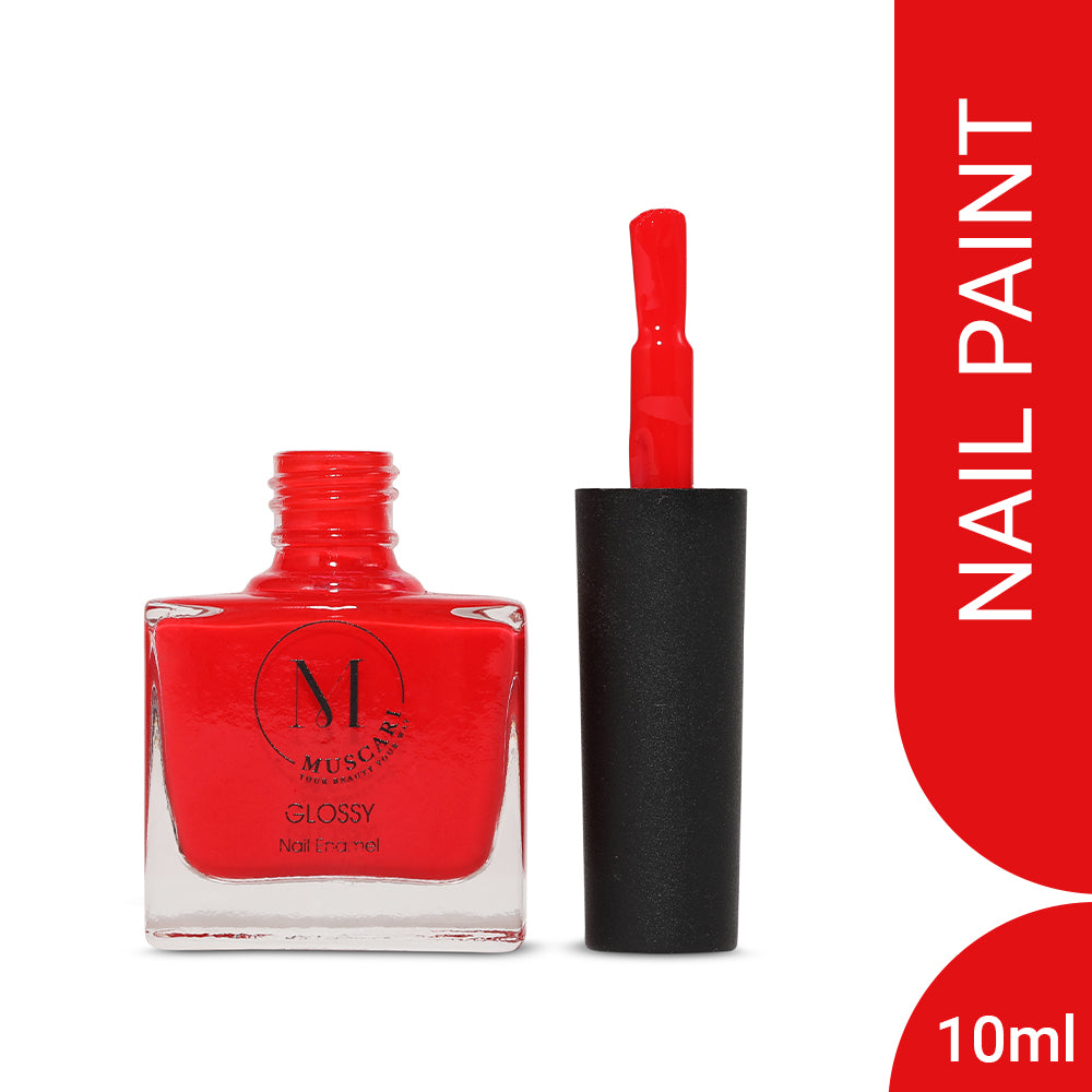 Muscari Premium Nail Paint and Polish for All | Glossy, Quick-Dry & Chip Resistant | Gel Nail Paint |10 ML (Hot Pepper-09)