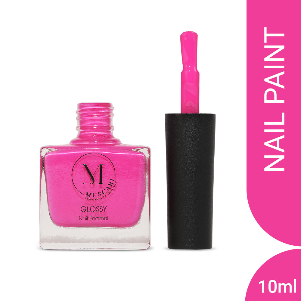 Muscari Premium Nail Paint and Polish for All | Glossy, Quick-Dry & Chip Resistant | Gel Nail Paint |10 ML (Fuchsia Flair-05)