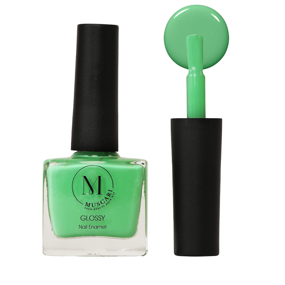 Muscari Premium Nail Paint and Polish for All | Glossy, Quick-Dry & Chip Resistant | Gel Nail Paint |10 ML (Minty Fresh-18)