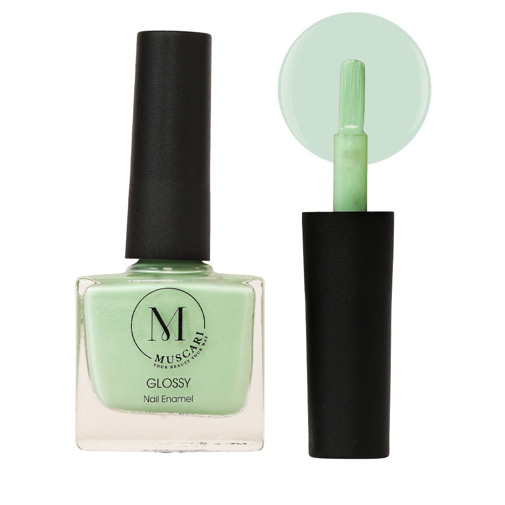 Muscari Premium Nail Paint and Polish for All | Glossy, Quick-Dry & Chip Resistant | Gel Nail Paint |10 ML (Aqua Mint-11)