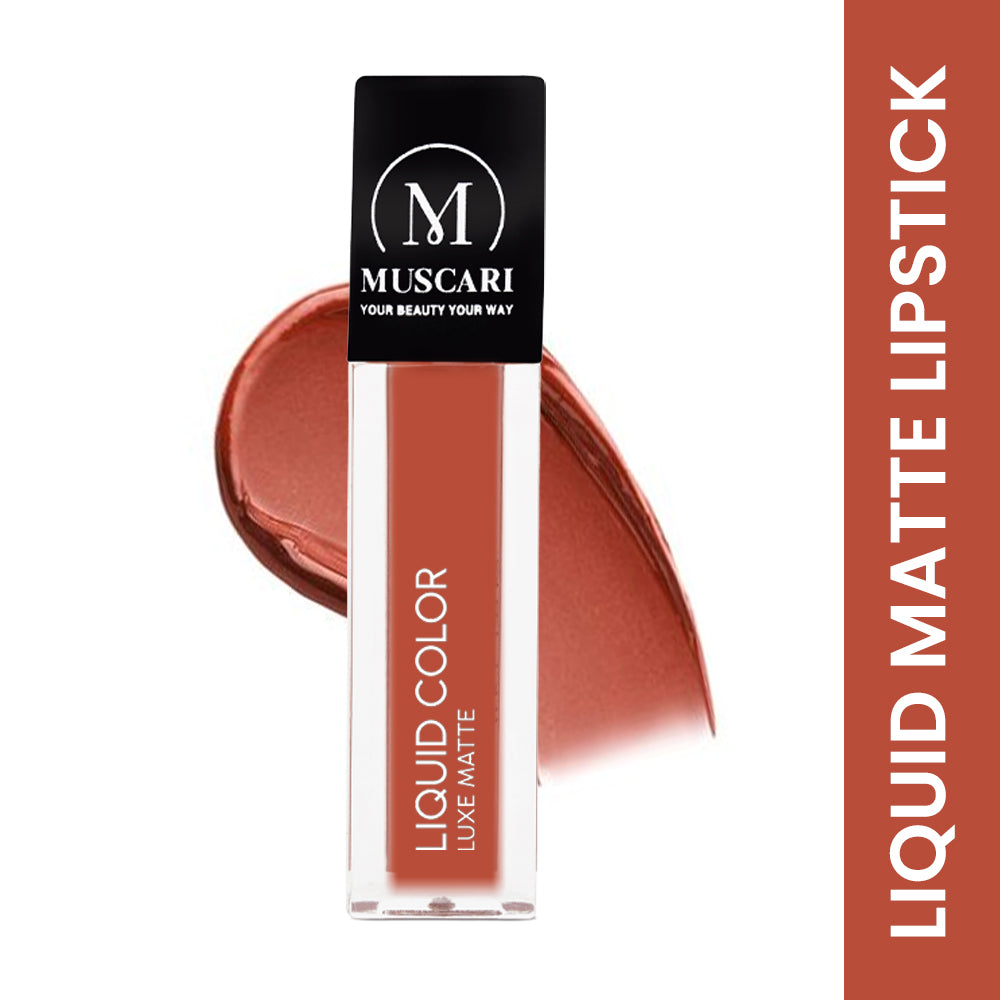 Muscari Premium Liquid Lipstick for all | Matte Finish, Light Weight & Long-Wear || (Almond Allure-LL11)