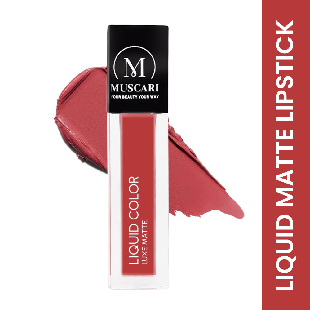 Muscari Premium Liquid Lipstick for all | Matte Finish, Light Weight & Long-Wear || (Pink Whisper-LL01)