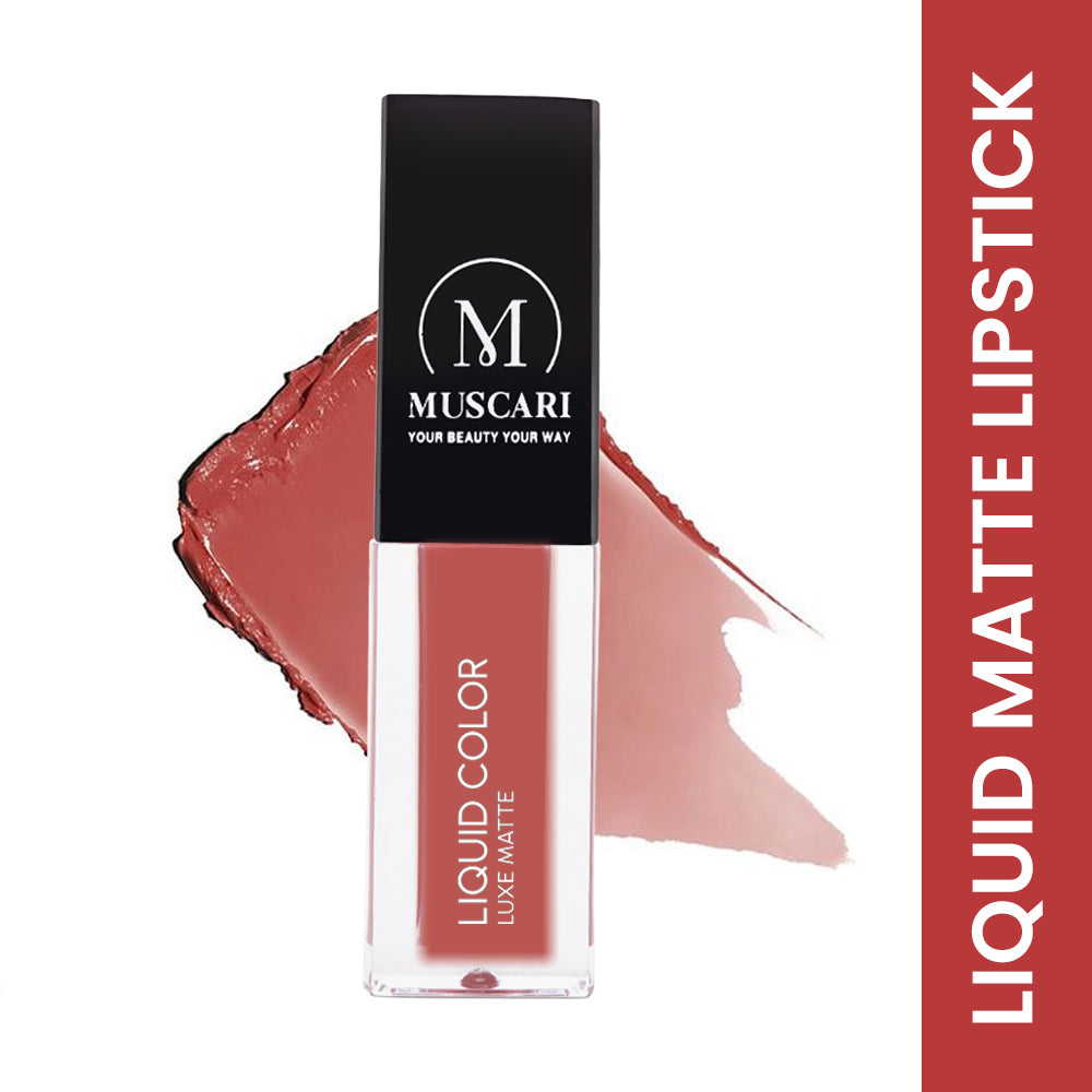 Muscari Premium Liquid Lipstick for all | Matte Finish, Light Weight & Long-Wear || (Cashmere Cocoa-LL12)
