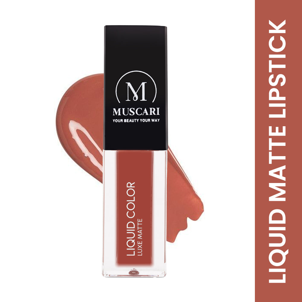 Muscari Premium Liquid Lipstick for all | Matte Finish, Light Weight & Long-Wear || (Nude Nectar-LL09)