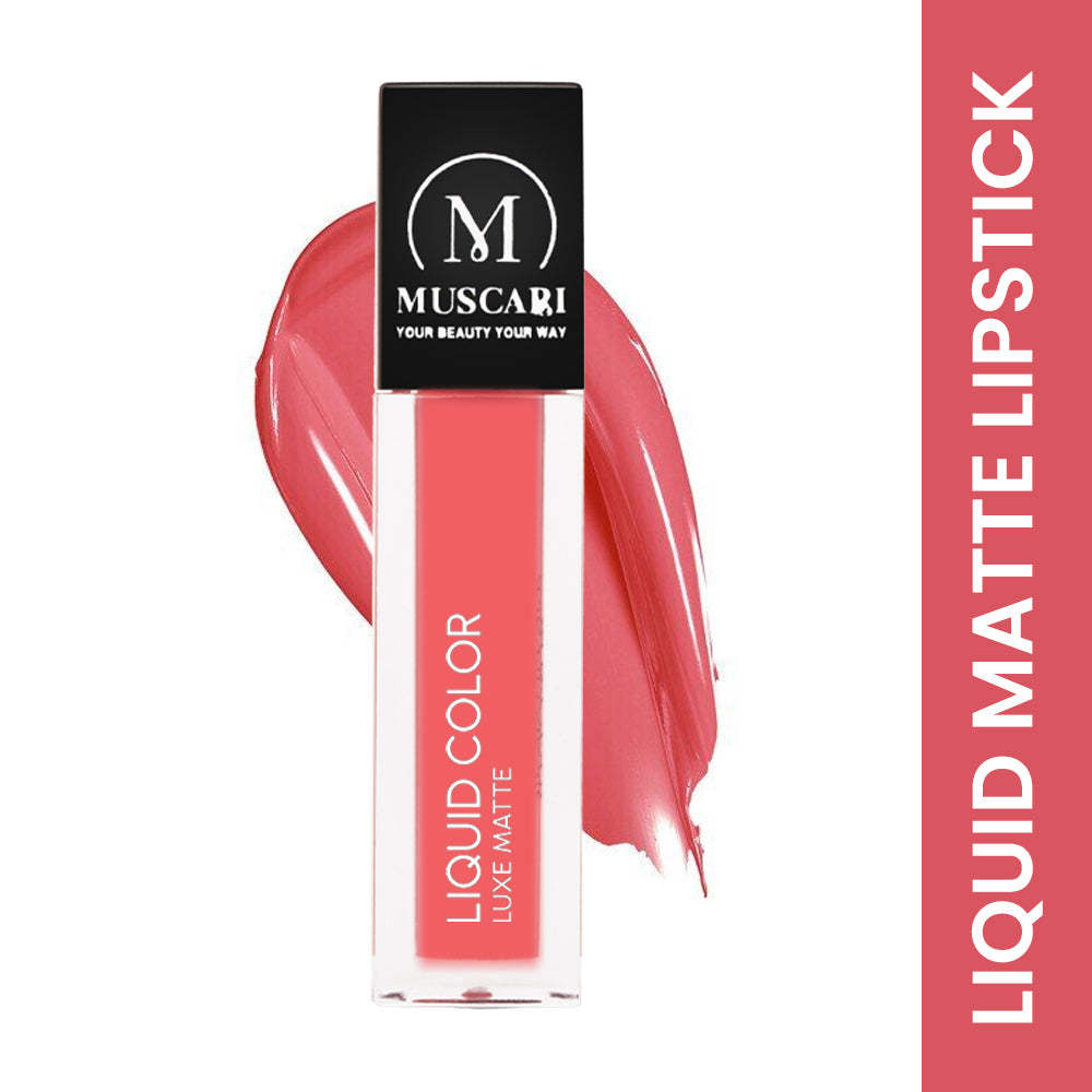 Muscari Premium Liquid Lipstick for all | Matte Finish, Light Weight & Long-Wear || (Petal Pout-LL03)