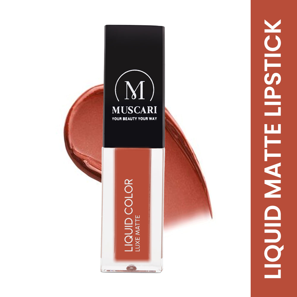 Muscari Premium Liquid Lipstick for all | Matte Finish, Light Weight & Long-Wear || (Almond Allure-LL11)