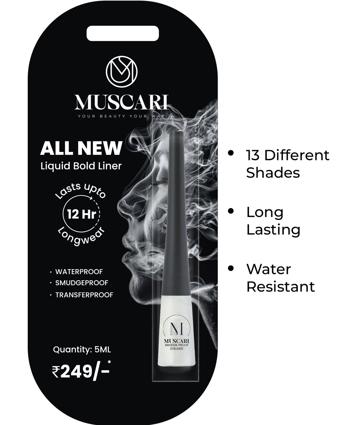 muscari liquid white eyeliner, smudge proof, waterproof