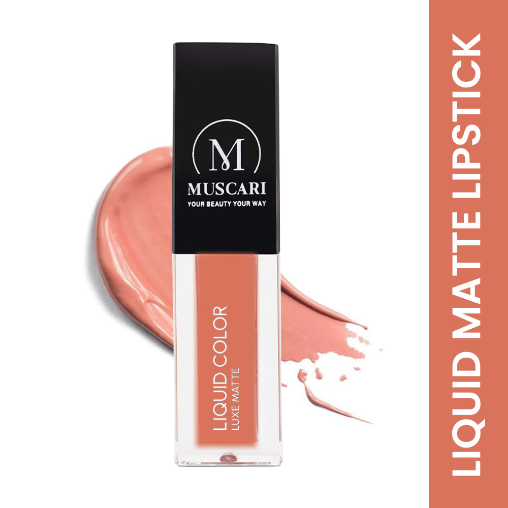 Muscari Premium Liquid Lipstick for all | Matte Finish, Light Weight & Long-Wear || (Hazelnut Hug-LL07)